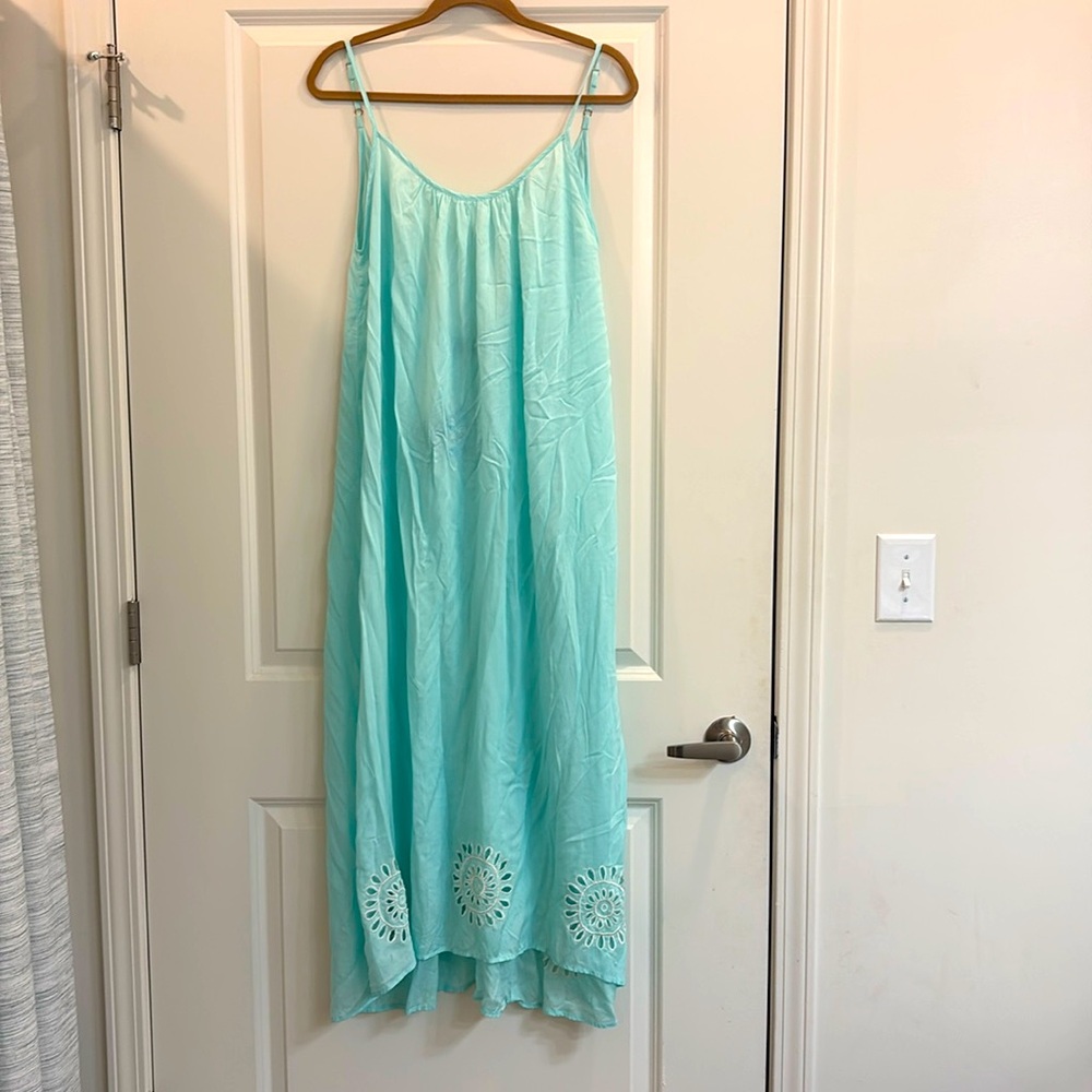 NWT Letarte light blue low back beach dress
